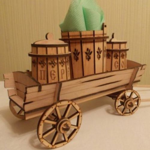 طرح laser-cut-cart-salt-and-pepper-shaker-holder-stand-with-napkin-holder-ve