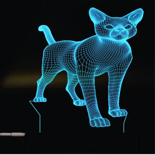 طرح برش لیزری گربه سه بعدی لامپ - laser cut cat 3d lamp ve - برای دستگاه CNC چوب و لیزر (سی ان سی)