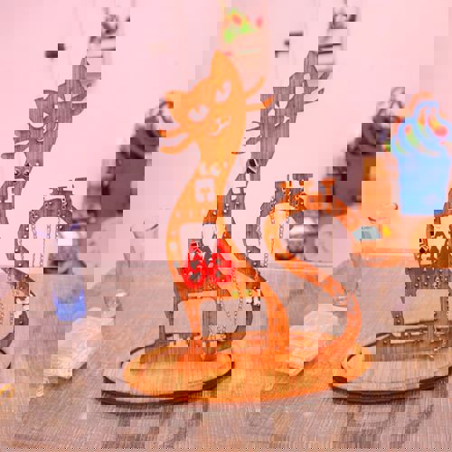 طرح برش لیزری گربه جواهرات پایه تخته سه لا 3mm - laser cut cat jewelry stand plywood 3mm ve - برای دستگاه CNC چوب و لیزر (سی ان سی)