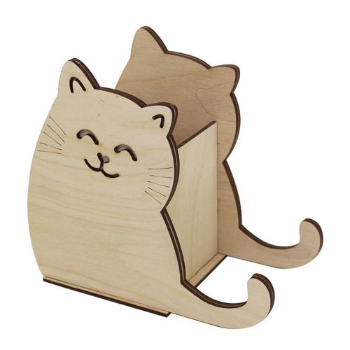 طرح جا مدادی گربه‌ای برش لیزری میلی‌متری - laser cut cat pencil holder 3mm ve - برای دستگاه CNC چوب و لیزر (سی ان سی)