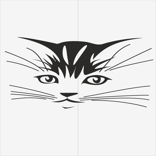 طرح برچسب برش لیزری گربه برای شیشه شیشه - laser cut cats decal for glass - برای دستگاه CNC چوب و لیزر (سی ان سی)