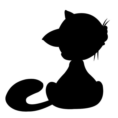 طرح برچسب گربه برش لیزری شخصی حیوان نیمرخ - laser cut cat tag personalized pet silhouette ve - برای دستگاه CNC چوب و لیزر (سی ان سی)