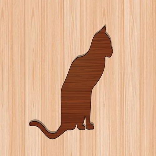 طرح برش لیزری گربه چوب - laser cut cat wood cutout - برای دستگاه CNC چوب و لیزر (سی ان سی)