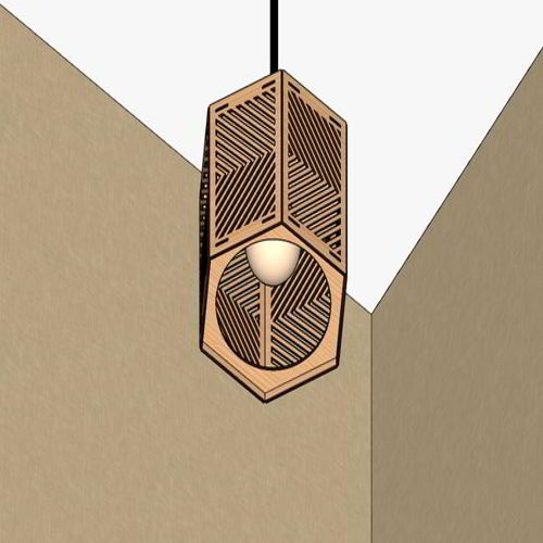 طرح چراغ چوبی آویز با برش لیزری - laser cut celling light wooden hanging lamp - برای دستگاه CNC چوب و لیزر (سی ان سی)
