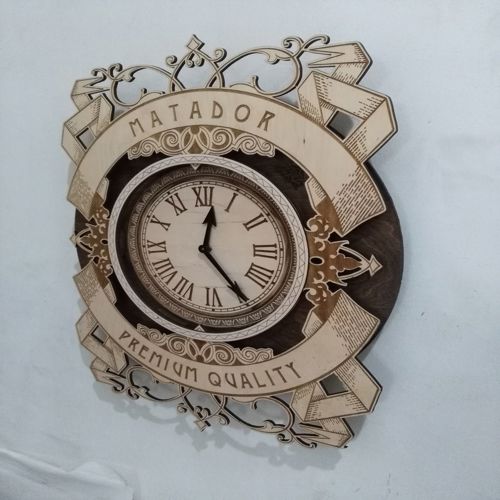 طرح ساعت دیواری برش خورده با لیزر وی جی - laser cut chasy wall clock ve - برای دستگاه CNC چوب و لیزر (سی ان سی)