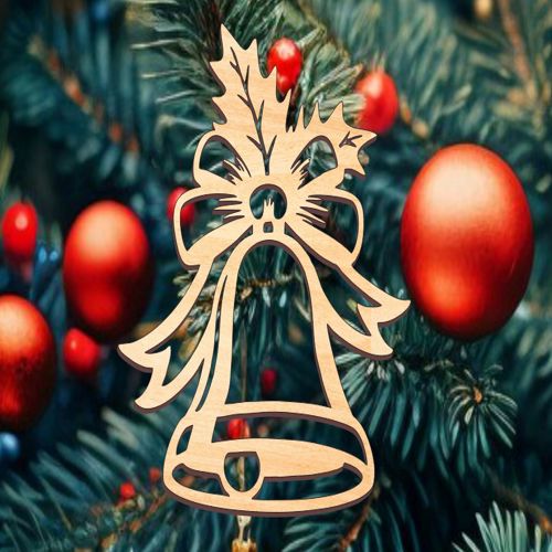 طرح برش لیزری زنگ کریسمس حباب تزئینات کریسمس تزئینات - laser cut christmas bell bauble ornament christmas decorations ve - برای دستگاه CNC چوب و لیزر (سی ان سی)