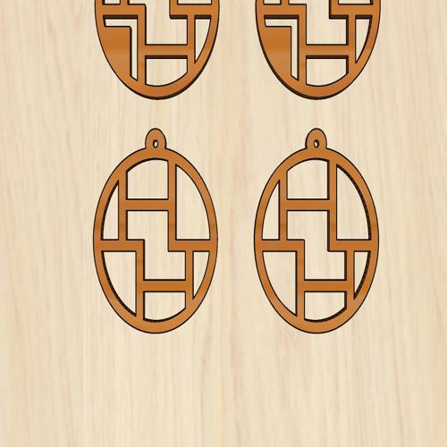 طرح گوشواره چوبی دایره‌ای شکل با برش لیزری اجزای آن - laser cut circular shaped wooden earring components ve - برای دستگاه CNC چوب و لیزر (سی ان سی)
