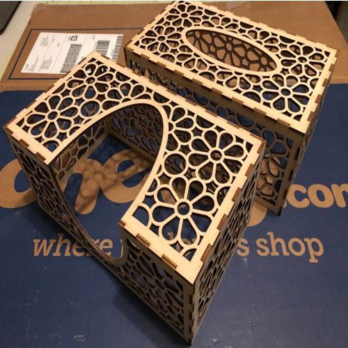 طرح پروژه برش لیزر cnc جعبه دستمال - laser cut cnc project tissue box - برای دستگاه CNC چوب و لیزر (سی ان سی)
