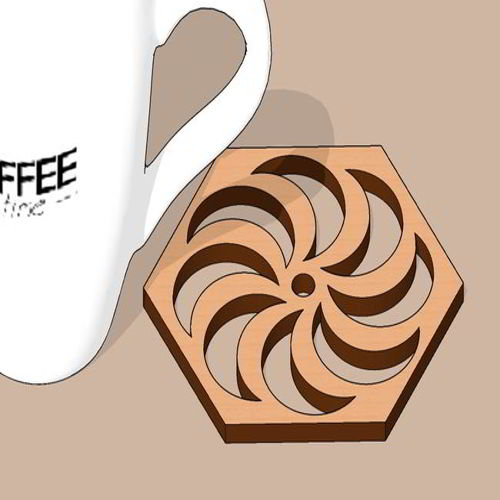 طرح زیرلیوانی برش لیزری طرح زیبا طرح - laser cut coaster elagant design - برای دستگاه CNC چوب و لیزر (سی ان سی)
