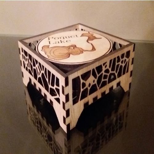 طرح برش لیزری نگهدارنده زیرلیوانی - laser cut coaster holder - برای دستگاه CNC چوب و لیزر (سی ان سی)