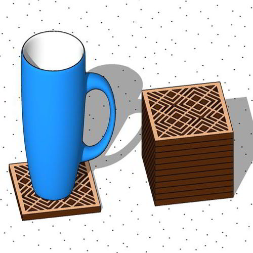 طرح برش لیزری زیرلیوانی تزئینی لیزر - laser cut coaster ornament - برای دستگاه CNC چوب و لیزر (سی ان سی)