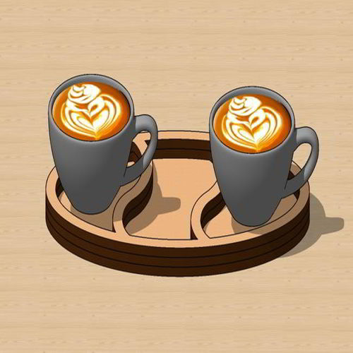 طرح سینی سرو قهوه برش لیزری - laser cut coffee serving tray ve - برای دستگاه CNC چوب و لیزر (سی ان سی)