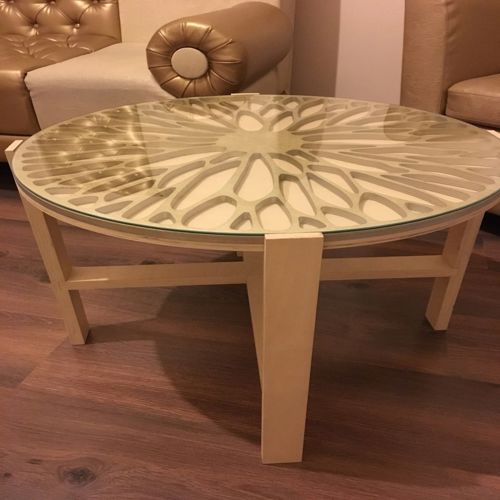 طرح میز قهوه خوری چوبی برش لیزری روکش - laser cut coffee table wooden ve - برای دستگاه CNC چوب و لیزر (سی ان سی)