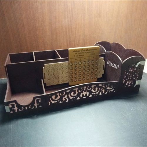 طرح میز اداری خلاقانه برش لیزری - laser cut creative office desk organizer ve - برای دستگاه CNC چوب و لیزر (سی ان سی)