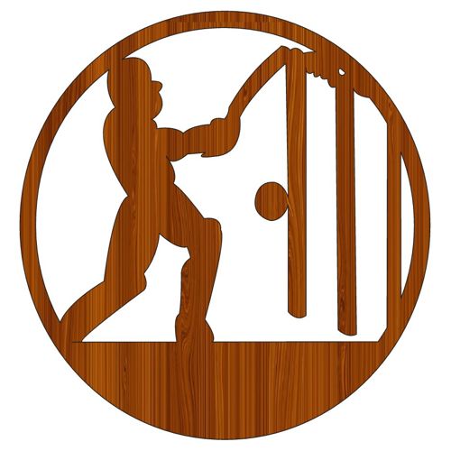 طرح برش لیزری کریکت بازیکن چوبی برش - laser cut cricket player wooden cutout ve - برای دستگاه CNC چوب و لیزر (سی ان سی)