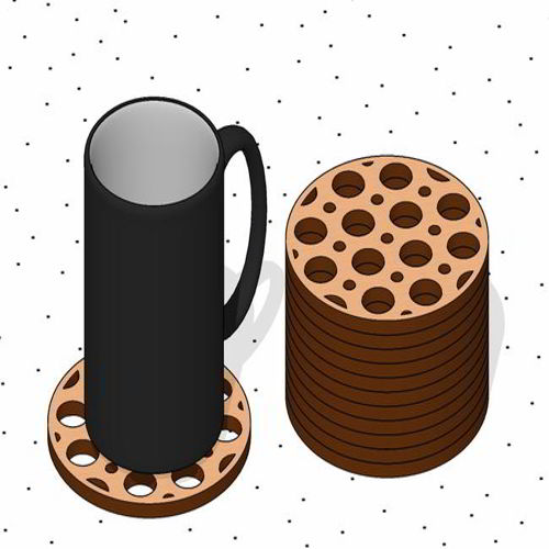 طرح برش لیزری لیوان زیرلیوانی - laser cut cup coaster ve - برای دستگاه CNC چوب و لیزر (سی ان سی)
