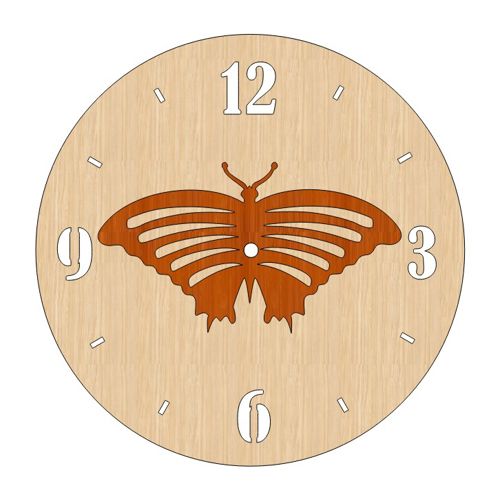 طرح ساعت دیواری چوبی برش لیزری سفارشی هزینه - laser cut customized wooden wall clock ve - برای دستگاه CNC چوب و لیزر (سی ان سی)