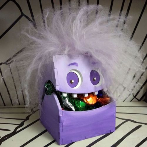 طرح جعبه هدیه هیولای بامزه برش لیزری - laser cut cute monster gift box - برای دستگاه CNC چوب و لیزر (سی ان سی)
