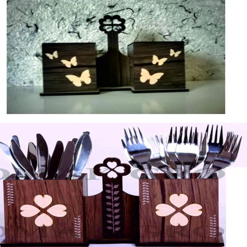 طرح جعبه کارد و چاقو برش لیزری طرح - laser cut cutlery box layout - برای دستگاه CNC چوب و لیزر (سی ان سی)