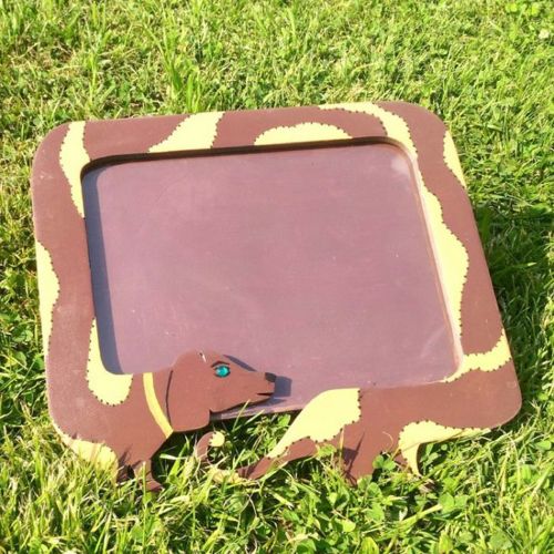 طرح قاب عکس داشهوند برش لیزری قاب - laser cut dachshund picture frame ve - برای دستگاه CNC چوب و لیزر (سی ان سی)
