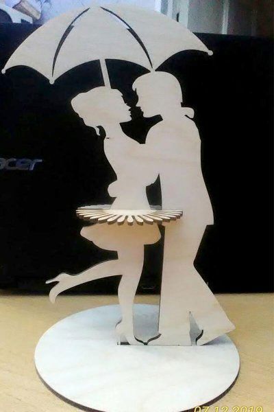 طرح برش لیزری زوج رقصنده جادستمال - laser cut dancing couple napkin holder ve - برای دستگاه CNC چوب و لیزر (سی ان سی)