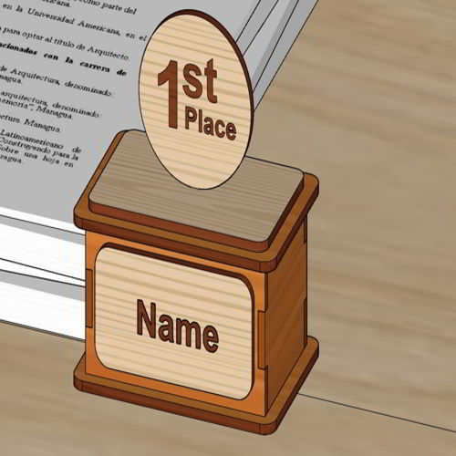 طرح جایزه تقدیر تزئینی برش لیزری برای مقام اول - laser cut decorative appreciation award trophy for first position - برای دستگاه CNC چوب و لیزر (سی ان سی)