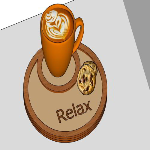 طرح سینی چوبی تزئینی برش لیزری پوشش - laser cut decorative coffee organizer wooden tray ve - برای دستگاه CNC چوب و لیزر (سی ان سی)