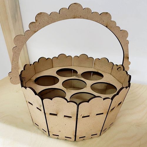 طرح سطل عید تزئینی برش لیزری سبد تخم عید عید - laser cut decorative easter bucket easter egg basket ve - برای دستگاه CNC چوب و لیزر (سی ان سی)