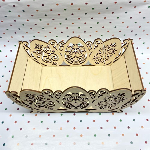 طرح سبد تخم مرغ عید پاک تزئینی برش لیزری هزینه - laser cut decorative easter egg basket ve - برای دستگاه CNC چوب و لیزر (سی ان سی)