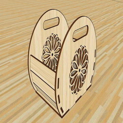 طرح سبد گل تزئینی برش لیزری سبد گل شکلاتی سبد هدیه - laser cut decorative flower basket chocolate gift basket ve - برای دستگاه CNC چوب و لیزر (سی ان سی)