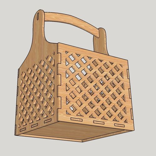طرح جعبه گل تزئینی برش لیزری سبد شیرینی - laser cut decorative flower box candy basket ve - برای دستگاه CNC چوب و لیزر (سی ان سی)