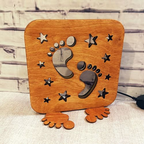طرح تخته تزئینی برش لیزری چاپ پا - laser cut decorative foot print board - برای دستگاه CNC چوب و لیزر (سی ان سی)