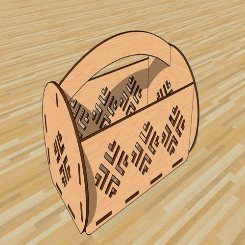 طرح جعبه کادو تزئینی برش لیزری سبد گل سبد کادو شکلات - laser cut decorative gift box flower basket chocolate gift basket - برای دستگاه CNC چوب و لیزر (سی ان سی)