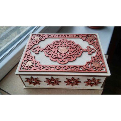 طرح جعبه جواهرات تزئینی برش لیزری - laser cut decorative jewelry box ve - برای دستگاه CNC چوب و لیزر (سی ان سی)