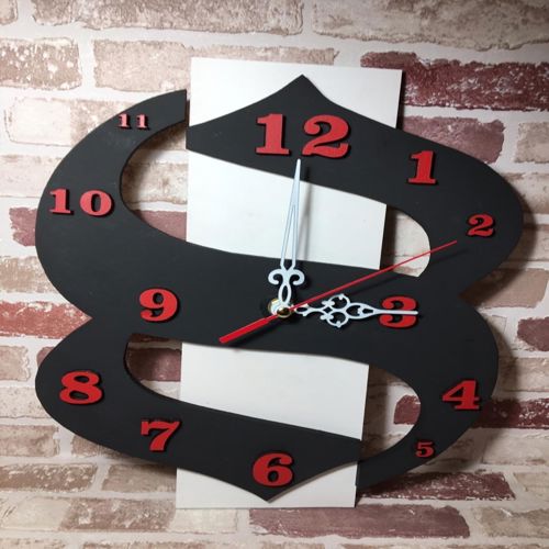 طرح ساعت دیواری مدرن و معاصر برش لیزری تزئینی - laser cut decorative modern and contemporary wall clock ve - برای دستگاه CNC چوب و لیزر (سی ان سی)