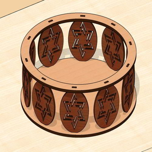 طرح سینی سبد میوه تزئینی برش لیزری - laser cut decorative tray fruit basket ve - برای دستگاه CNC چوب و لیزر (سی ان سی)