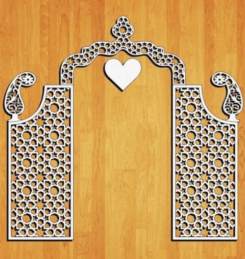 طرح برش لیزری تزئینی عروسی پرده - laser cut decorative wedding screen ve - برای دستگاه CNC چوب و لیزر (سی ان سی)