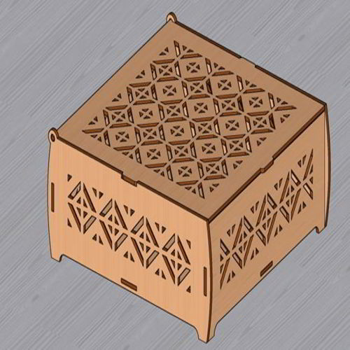 طرح جعبه چوبی تزئینی برش لیزری با درب جعبه جواهرات - laser cut decorative wooden box with lid jewelry box ve - برای دستگاه CNC چوب و لیزر (سی ان سی)
