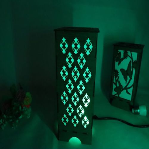 طرح چراغ خواب چوبی تزئینی برش لیزری میلی‌متری قاب - laser cut decorative wooden night lamp 3mm - برای دستگاه CNC چوب و لیزر (سی ان سی)
