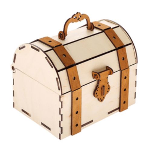 طرح صندوقچه گنج چوبی تزئینی برش لیزری پوشش - laser cut decorative wooden treasure chest ve - برای دستگاه CNC چوب و لیزر (سی ان سی)