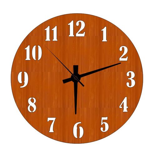 طرح ساعت دیواری چوبی تزئینی برش لیزری - laser cut decorative wood wall clock ve - برای دستگاه CNC چوب و لیزر (سی ان سی)