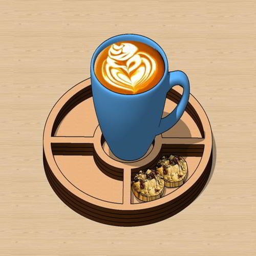 طرح برش لیزری دکوراسیون قهوه سازماندهنده سینی - laser cut decor coffee organizer tray ve - برای دستگاه CNC چوب و لیزر (سی ان سی)