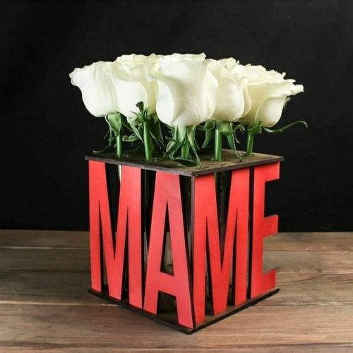 طرح برش لیزری دکوری گل قفل پایه - laser cut decor flower flask stand ve - برای دستگاه CNC چوب و لیزر (سی ان سی)