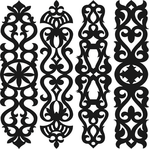 طرح‌های دکور صفحه برش لیزری درز مجموعه - laser cut decor screen designs seamless set - برای دستگاه CNC چوب و لیزر (سی ان سی)
