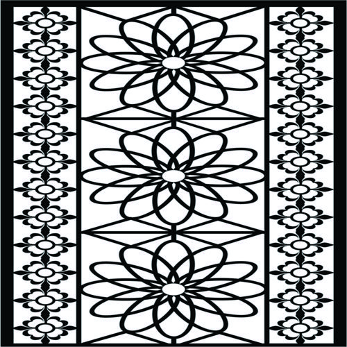 طرح برش لیزری دکور یکپارچه گل شبکه استنسیل جداکننده پانل - laser cut decor seamless floral lattice stencil separator panel - برای دستگاه CNC چوب و لیزر (سی ان سی)