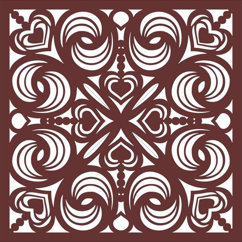 طرح دکور برش لیزری درز پانل مشبک پارچه - laser cut decor seamless lattice panel - برای دستگاه CNC چوب و لیزر (سی ان سی)