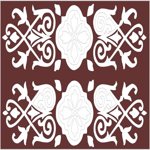 طرح برش لیزری دکور درز جداکننده گل جلی گل - laser cut decor seamless separator floral jali - برای دستگاه CNC چوب و لیزر (سی ان سی)