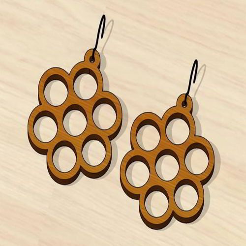طرح گوشواره‌های چوبی دکوری برش لیزری ولنتاین گل رز - laser cut decor wood earrings valentine ve - برای دستگاه CNC چوب و لیزر (سی ان سی)