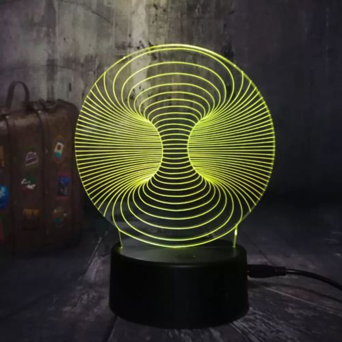 طرح برش لیزری سوراخ عمیق سه بعدی توهم نوری اکریلیک شب نور - laser cut deep hole 3d optical illusion acrylic night light ve - برای دستگاه CNC چوب و لیزر (سی ان سی)