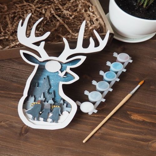 طرح برش لیزری گوزن دکوراسیون - laser cut deer decor - برای دستگاه CNC چوب و لیزر (سی ان سی)